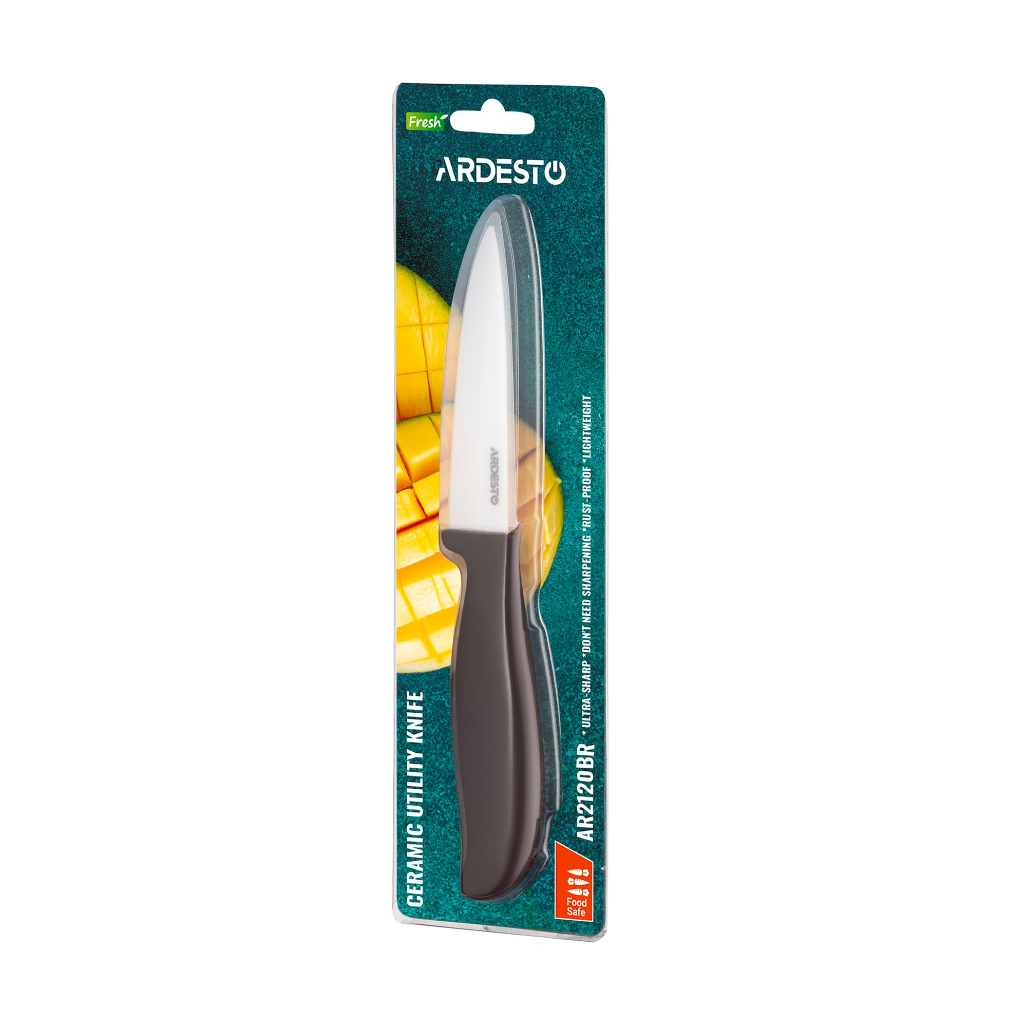 Ніж універсальний Ardesto Fresh коричневий, 10 см (AR2120BR)
